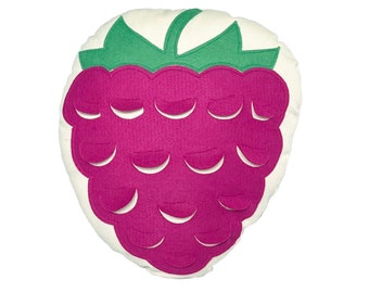 Raspberry Pillow / Fruit Decor / Fruit Pillow / Raspberry / Berries / Pop of Color Pillow / Summer Decor / Food Themed Gift / Raspberry