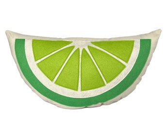 Lime Pillow / Fruit Decor / Green Pillow / Fruit Pillow / Lime Slice / Lime Wedge/ Food Pillow / Citrus Decor / Pop of Green / Bright Color