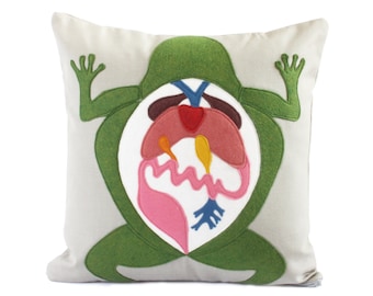 Science Diagram Pillow - Frog Dissection // Scientist // Biology // Biologist // Medical Student // Teacher Gift // Anatomy