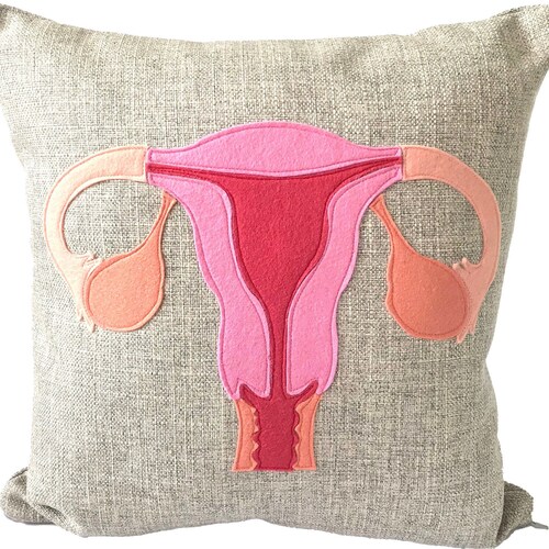 Science Diagram Pillow - Uterus // Doctor // OB-GYN // Ovaries // Fertility // Medical // Pregnant // Feminist // Women's March Movement