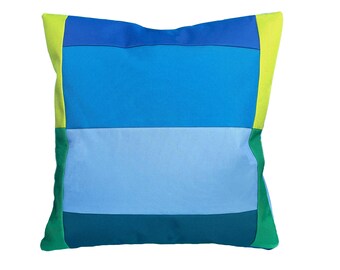 Outdoor Pillow Cover in "Pink Lemonade" Colorway / Outdoor Decor / Colorful Outdoor Pillow / Patio Deck Poolside Pillow / Colorblocked