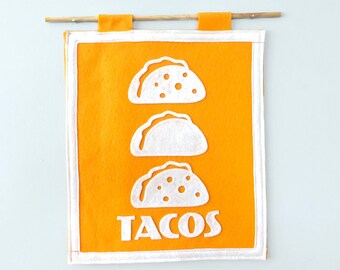 Favorite Food Flag - Taco /Tacos / Taco Lover Gift / Taco Love / Taco Sign / Food Wall Art / Mexican Food / Tex Mex / Guacamole