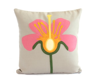 Science Diagram Pillow - Flower Anatomy / Flower Pillow / Botanical Pillow / Botanical Decor / Botanist / Gardener Gift / Horticulture Decor