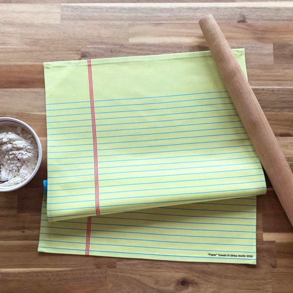 Yellow Lined "Paper" Towel - Decorative Tea Towel / Legal Pad / Lawyer Gifts / Lawyer Gift Funny / Lawyer / Law School / Attorney