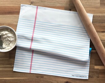 White Lined "Paper" Towel - Decorative Tea Towel / Gift for Writer / Writer Gift / Bookish Gift / Teacher Appreciation / Literary