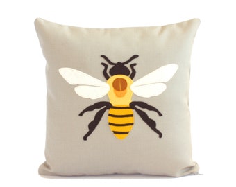 Science Diagram Pillow - Bee Pillow / Bee Lover Gift / Queen Bee / Honey Bee / Honeybee / Bumble bee decor / Insect / Entomology Gift