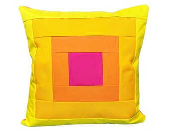 Outdoor Pillow Cover in "Sunrise" Colorway / Outdoor Decor / Colorful Outdoor Pillow / Outdoor Pillow / Patio Deck Poolside Pillow / Yellow