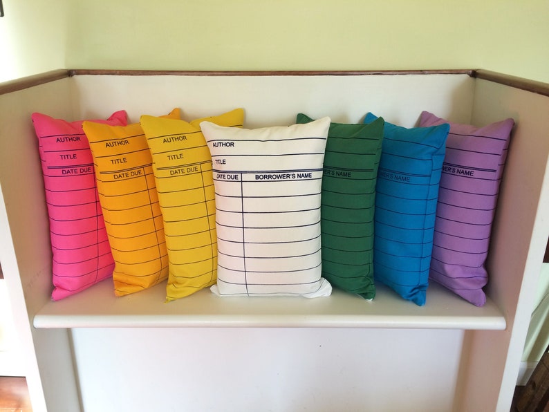 Library Card Pillows // Librarian Gift // Reading // Book image 0