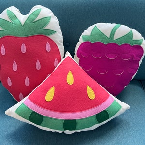 Strawberry Pillow / Strawberry Decor / Red Pillow / Fruit Pillow / Fruit Decor / Pop of Red / Food Decor / Summer Pillow / Colorful Pillow image 5