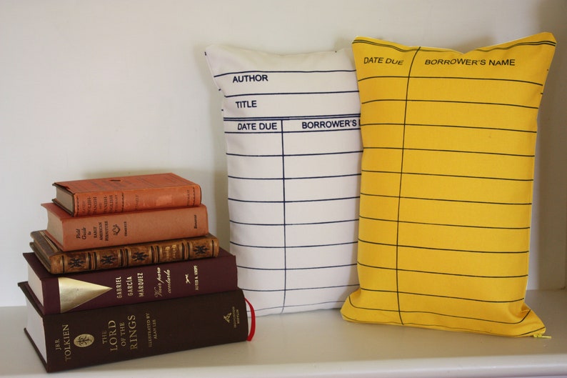 Library Card Pillows // Librarian Gift // Reading // Book Lover // Bookish // Bibliophile // Reader // Bookworm // Best Selling Item image 3