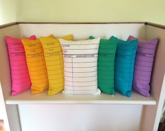 Library Card Pillows // Librarian Gift // Reading // Book Lover // Bookish // Bibliophile // Reader // Bookworm // Best Selling Item