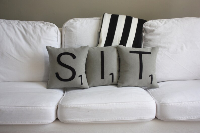 Scrabble Alphabet Letter D Pillow Case Home Sofa Decor Cushion