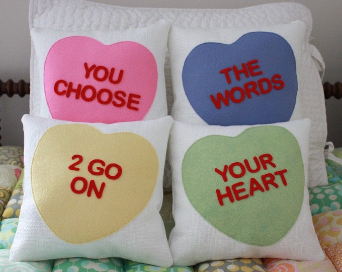 Design Your Own Candy Heart Pillow Etsy