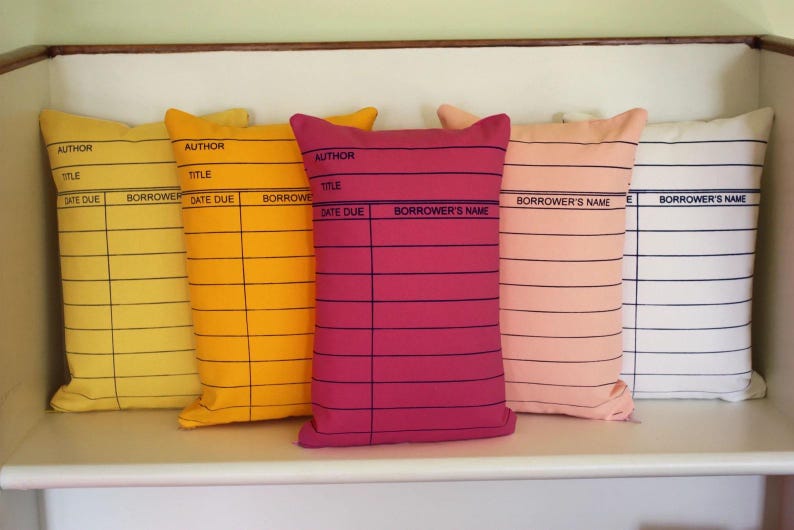 Library Card Pillows // Librarian Gift // Reading // Book Lover // Bookish // Bibliophile // Reader // Bookworm // Best Selling Item image 4