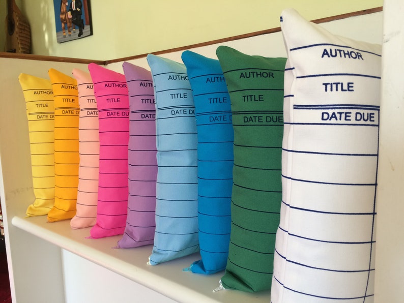 Library Card Pillows // Librarian Gift // Reading // Book image 1