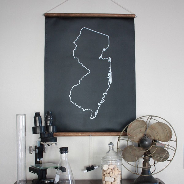 Chalkboard State Maps // Custom State Map Decor // 50 states // New Jersey // New Mexico // New York // North Carolina // North Dakota