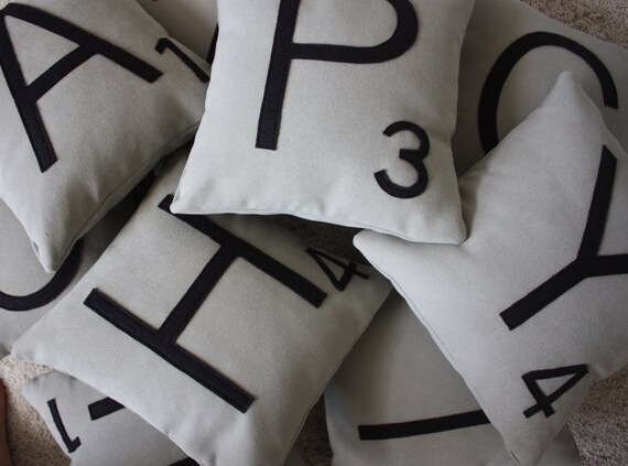 2 Scrabble Letter Pillows Cases Only Scrabble Tile Pillows Etsy