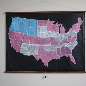 Chalkboard United States Map LARGE SIZE // USA Map // Classroom Decor // Homeschool Teacher // Adventure Map // Travel // Farmhouse image 3