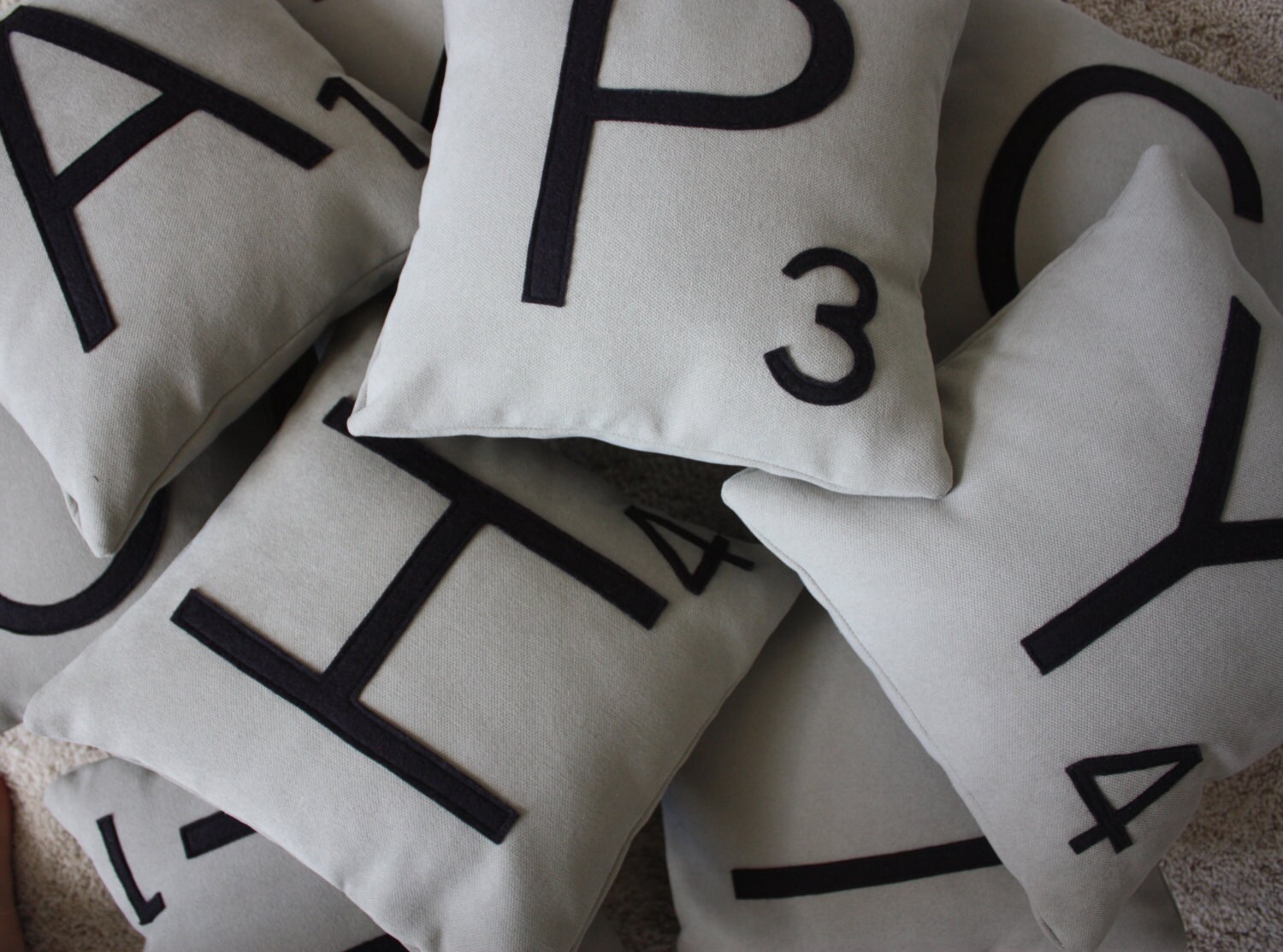 4 Scrabble Pillows Cases Only Scrabble Tile Pillows Etsy