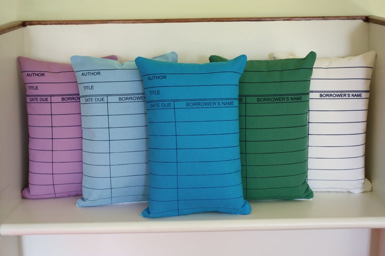 Library Card Pillows // Librarian Gift // Reading // Book image 5