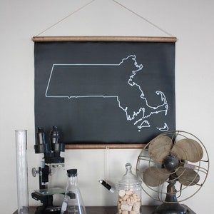 Chalkboard State Map / State Map Gift / State Outline / Moving Away Gift / Custom Map Sign / New York / New Jersey / Massachusetts image 2