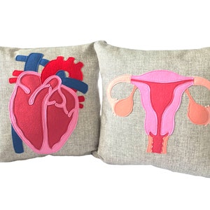 Science Diagram Pillow Heart // Cardiology // Cardiologist // Heart Transplant Gift // Valve Replacement // Bypass // Anatomical Heart image 5