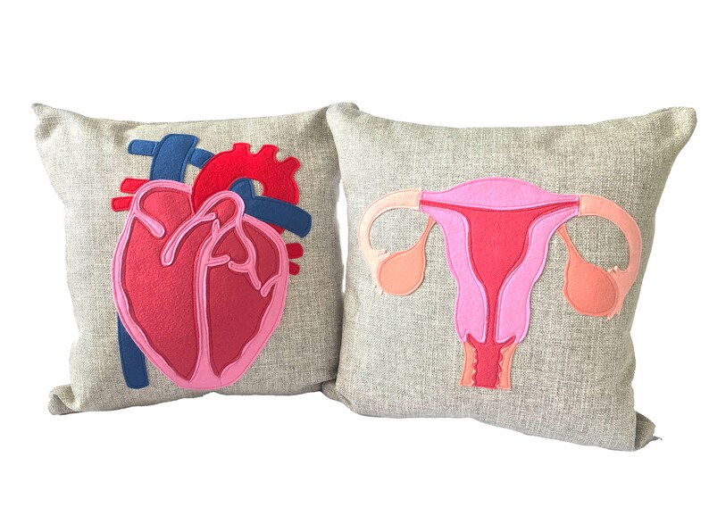 Science Diagram Pillow Heart // Cardiology // Cardiologist // Heart Transplant Gift // Valve Replacement // Bypass // Anatomical Heart image 5