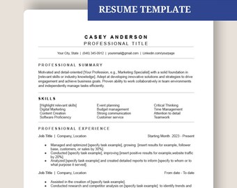 Google Docs Resume Template, Cover Letter, References (ATS Friendly)