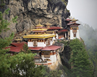 Tiger's Nest Monastery - Bhutan - 5x7 print in 8x10 mat, Bhutan photography, fine art photograph, buddhist wall art, meditation art, yoga