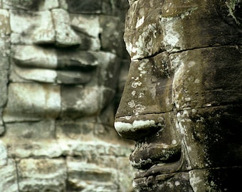 Bayon III - 5x7 print in 8x10 mat, fine art photograph, cambodia photography, angkor photo