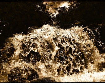 In the Waterfall II - 5x7 print in 8x10 mat, vintage look photograph, nature photography, water photography, brazil photo