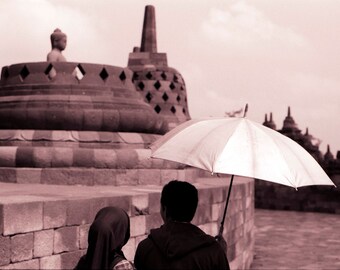 Borobudur III - 5x7 photo in 8x10 mat, borobudur photography, indonesia photography, java photography, buddhist temple photography