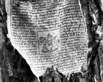 Tibetan Prayer Flag - Ladakh - 5x7 print in 8x10 mat, black and white photography, buddhist wall art, tibetan buddhism, zen art, zen photo