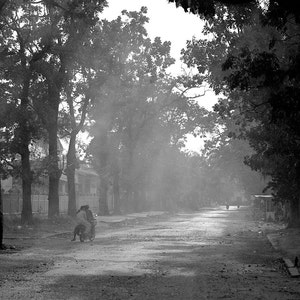 Kampot - 5x7 black and white print in 8x10 mat, cambodia photography, cambodia black and white photo