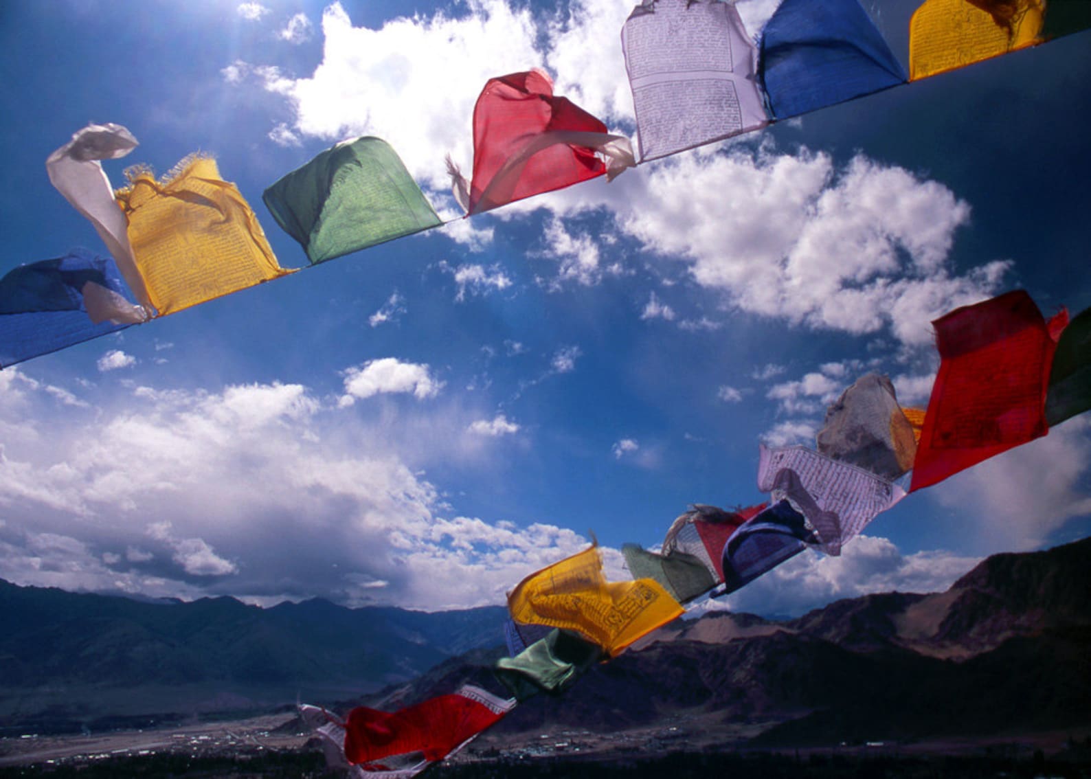 Tibetan Prayer Flags Ladakh II 5x7 Print in 8x10 Mat, Ladakh