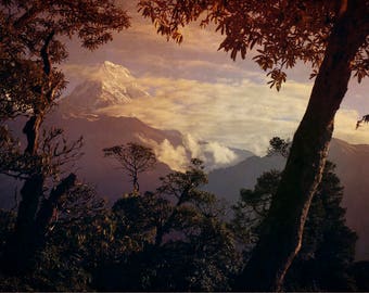 Annapurna III - Berg Fotografie Farbe 5 x 7 mattiert Druck Annapurna Region Fine Art Photography