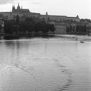 A Lazy Afternoon in Prague - traditional black and white photograph, 8x10 paper, prague black and white photography