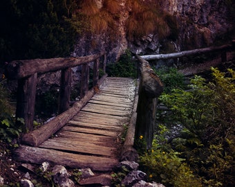 Dolomiti IV - The Bridge - color 5x7 print in 8x10 mat Dolomiti Italy Fine Art Photography