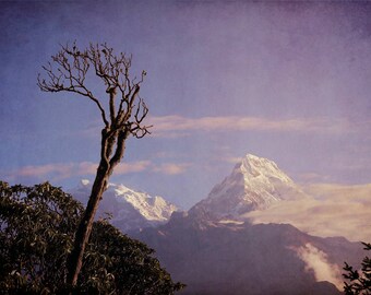 Annapurna II - Mountain photography color 5x7 matted print Annapurna Region Fine Art Photography