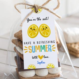 Etichetta di fine scuola, etichetta estiva, etichette regalo di fine anno per insegnanti, etichetta dell'ultimo giorno di scuola, carta regalo al limone, etichetta stampabile per insegnanti, "Sei la gioia di vivere"