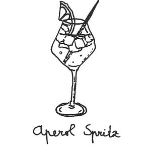 Handgezeichnete Cocktail Aperol Spritz Illustration Drink Icons Bar Menü Druckbare Aperol Spritz Herunterladbar in SVG und PNG Ohne BG