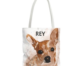 Borsa tote personalizzata per animali domestici, borsa personalizzata con ritratto in acqua per animali domestici, regalo per amanti degli animali domestici, regalo per proprietari di animali domestici, borsa tote personalizzata per cani, borsa tote per gatti