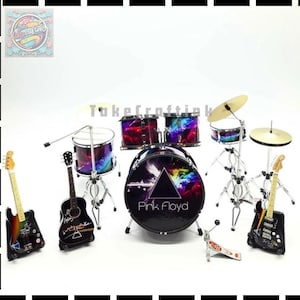 Rare! Set Drum and Guitar P!nk Flyd Miniatur action figure Special Edition