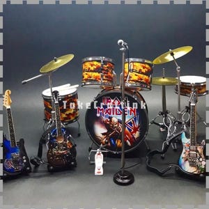 Hot! Set Drum and Guitar Ir Maiden Miniatur action figure 1/6 Scale