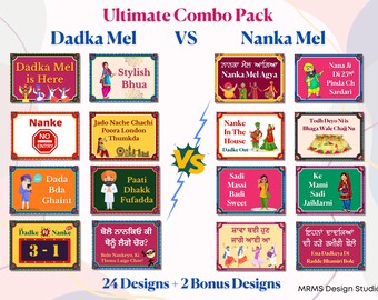 Nanka Dadka Mel Wedding Signs Combo Pack (Digital Printable Signs)