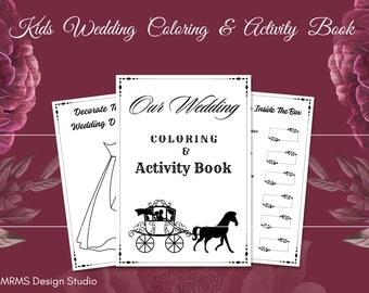 Printable Wedding Coloring Activity Pages Instant Download for Kids, Kids Wedding Coloring & Activity Booklet, Children Wedding Favors