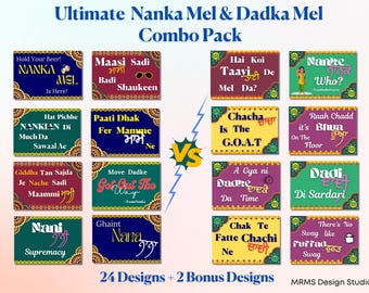 Nanka Mel & Dadka Mel Signs: Indian Wedding Photo Props (Digital Printable)