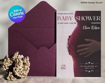 Magazine Style Baby Shower Invitation Template: Canva Editable (5x7, Digital Download)