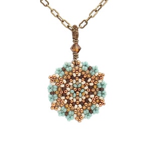 Single Mandala Necklace / Honey / Turquoise / Beach Jewelry / Boho Shylah image 1