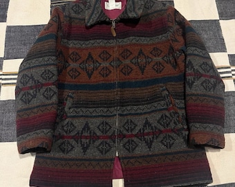 Chaqueta vintage LL Bean, abrigo, estilo suroeste, azteca, fabricada en EE. UU., para mujer, talla mediana